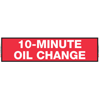 2' x 8' FullSpeed Automotive Red 10 Minute Oil Change Mesh Bay Banner (single-sided)