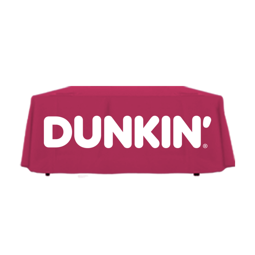 6' Dunkin' Donuts Pink & White Logo Drape Tablecloth