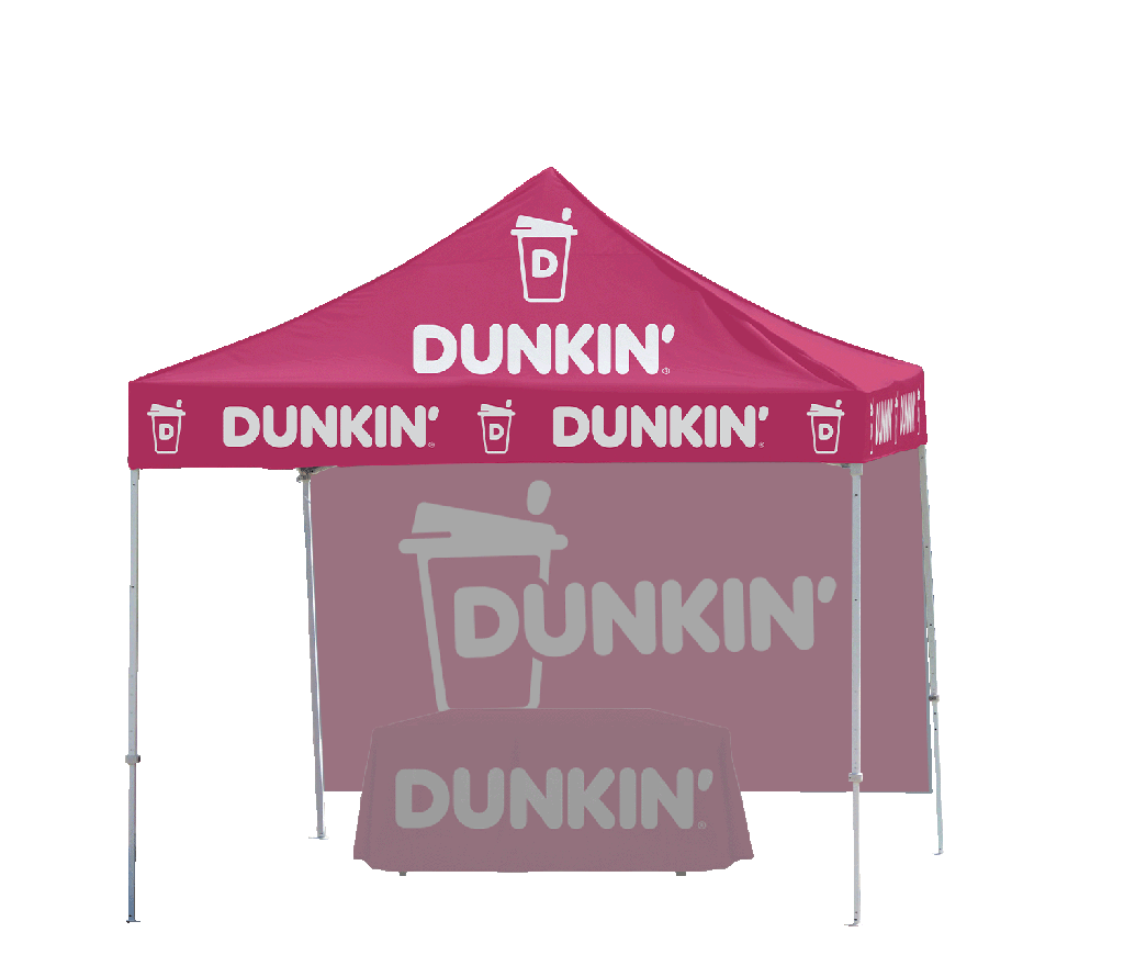Dunkin 10'X10' Tent Top - Pink & White Logo