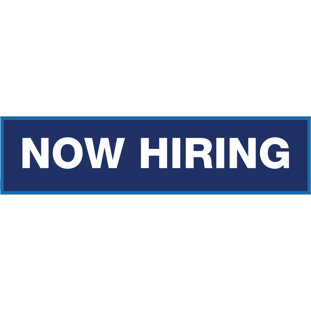 2' x 8' FullSpeed Automotive Blue Now Hiring Mesh Bay Banner (single-sided)