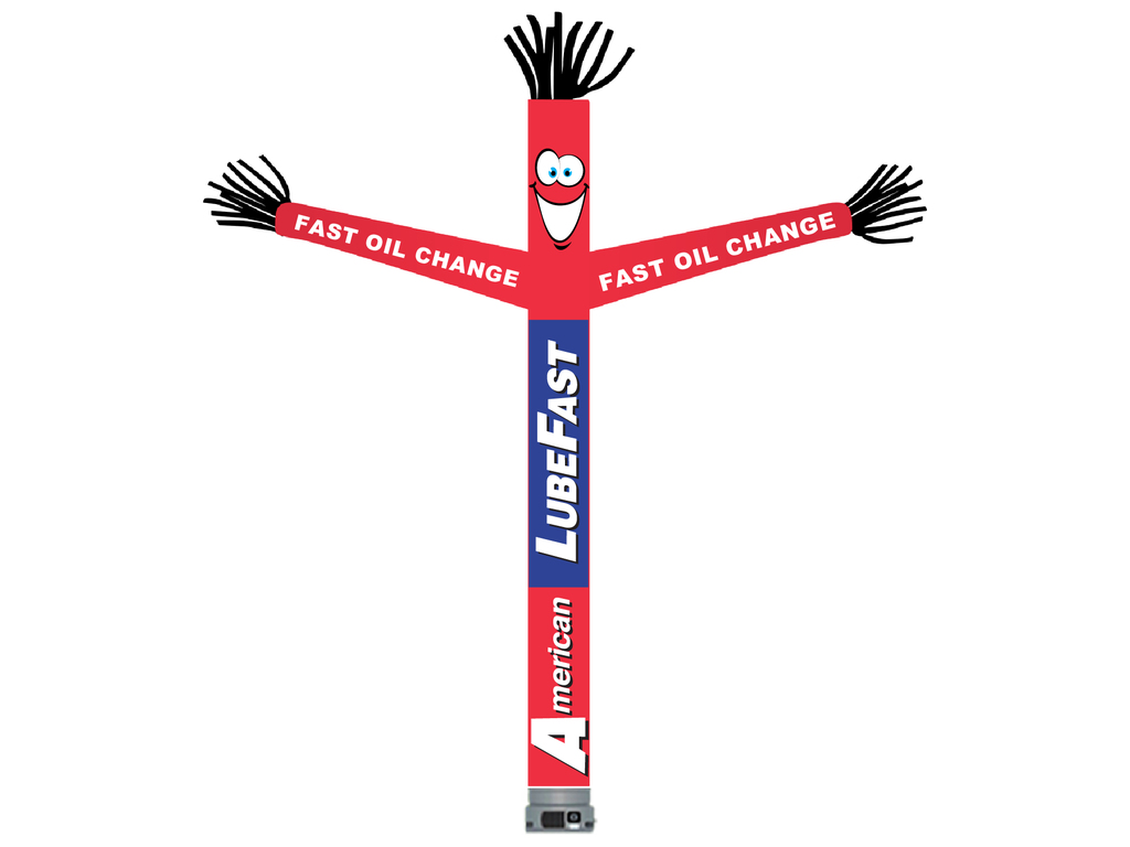 18' FullSpeed American LubeFast Red Fast Oil Change Tube Dancer Fabric Only (with face & arms)