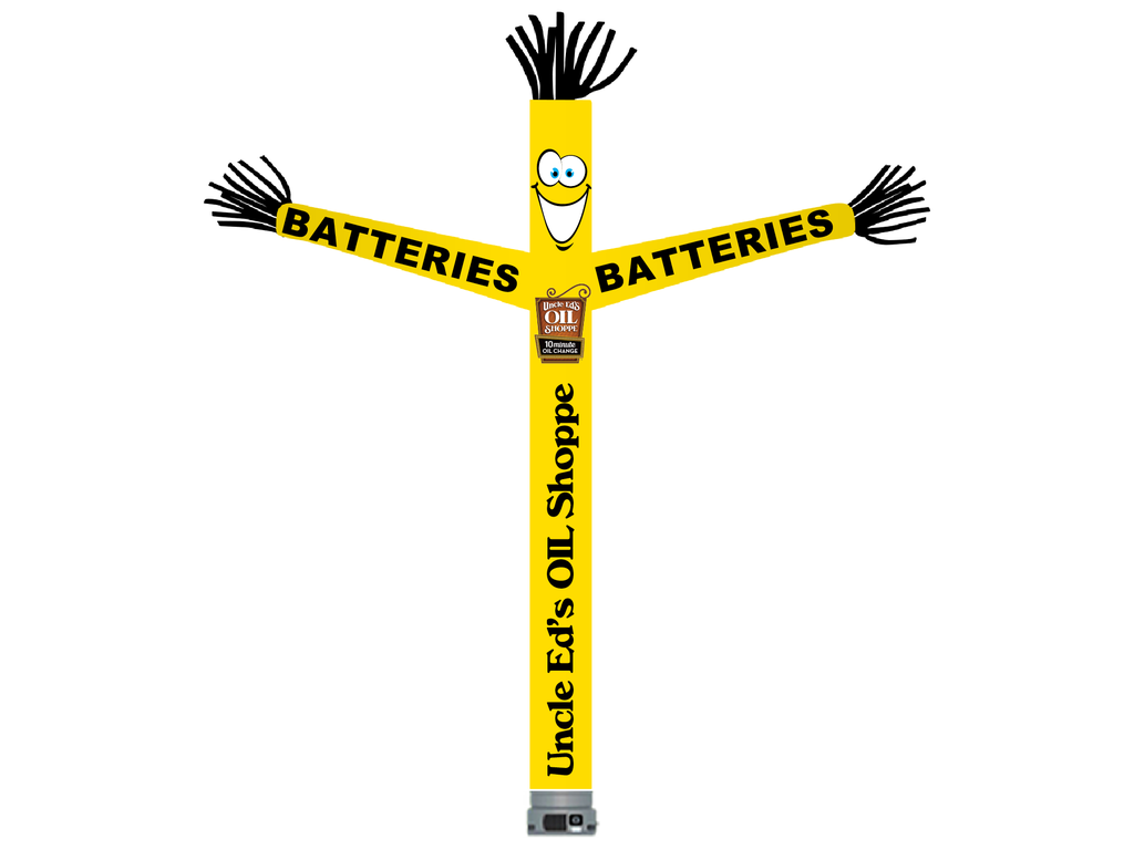 18' FullSpeed Automotive Uncle Ed's Oil Shoppe Yellow Batteries Tube Dancer Fabric Only (with face & arms)