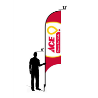 12' Ace Hardware Red Ace Cares for Kids AdverSail Flag