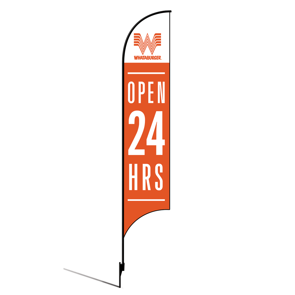 15' Whataburger Open 24 Hours orange AdverSail Flag Kit