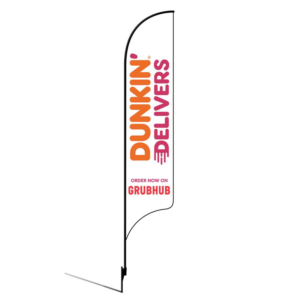 15' Dunkin' Donuts White GrubHub AdverSail Flag Kit