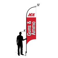 12' Ace Hardware Red Guns & Ammo AdverSail Flag