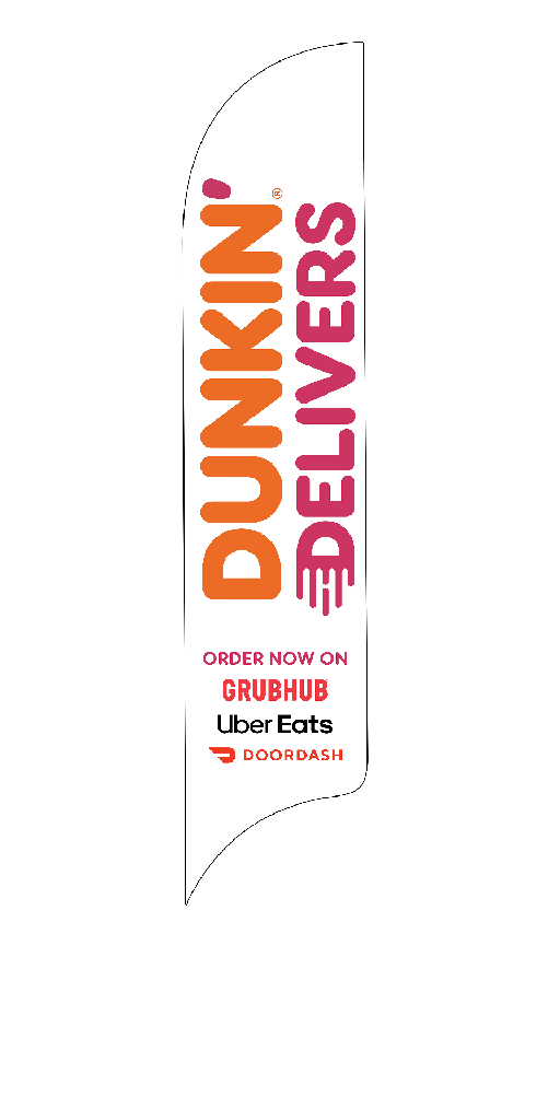 15' Dunkin' Donuts Delivers GrubHub, UberEats, DoorDash AdverSail Flag