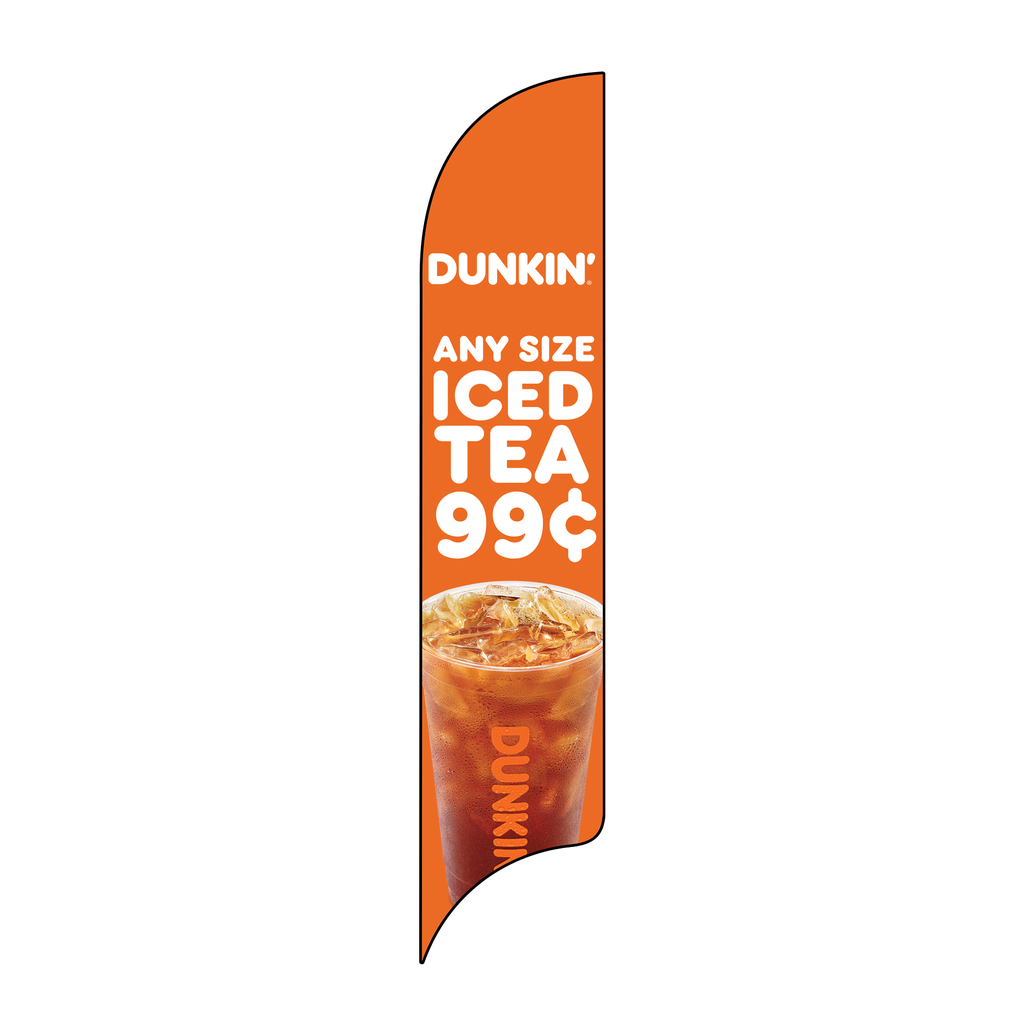 15' Dunkin' Donuts Orange Any Sized Ice Tea 99¢ AdverSail Flag