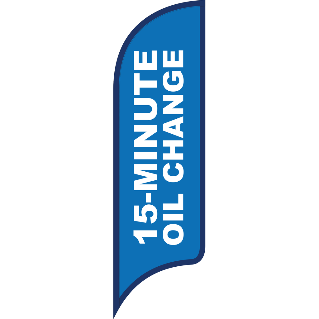 12' FullSpeed Automotive Blue 15 Minute Oil Change AdverSail Flag