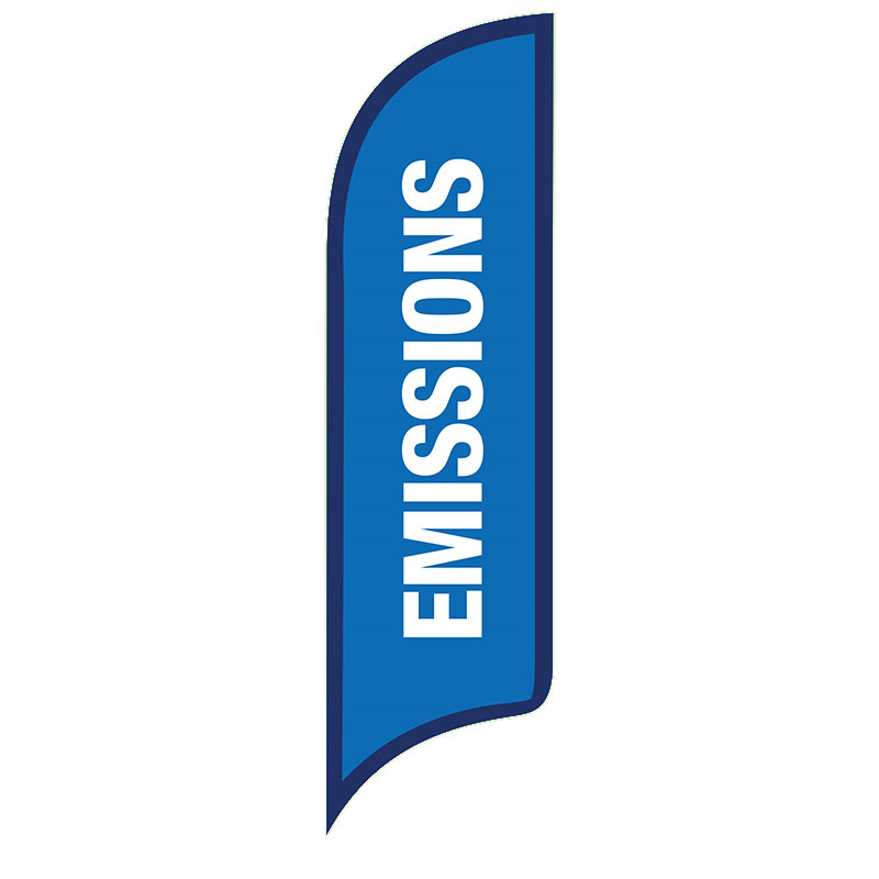 12' FullSpeed Automotive Emissions AdverSail Flag - BLUE