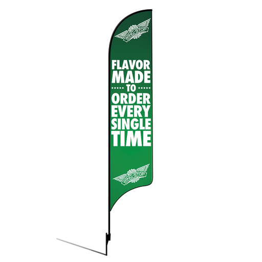 [None] 15' Wingstop Logo Flavor Made To Order Every Single Time AdverSail Flag (2023 Art) Kit