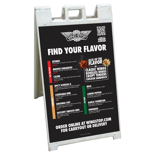 24"x36" Wingstop Find Your Flavor Coroplast A-frame Insert Only