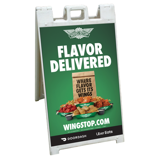 24"x36" Wingstop Flavor Delivered DoorDash UberEats Coroplast A-frame Insert Only (2023 art)