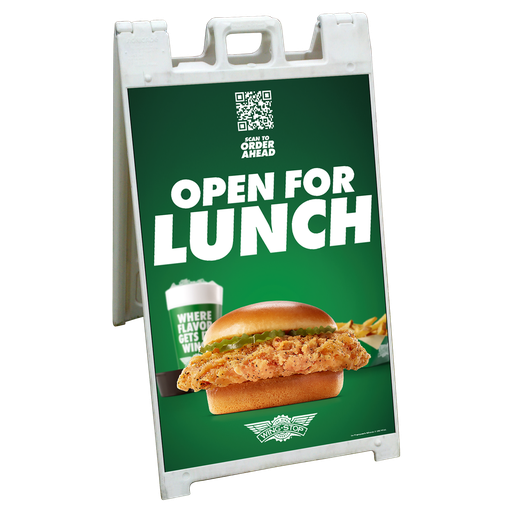 24"x36" Wingstop Open For Lunch Coroplast A-frame Insert Only (2023 art)